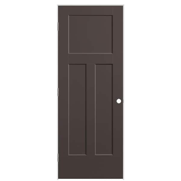Masonite 30 in. x 80 in. 3-Panel Winslow Right-Hand Solid Core Willow Wood Molded Composite Single Prehung Interior Door