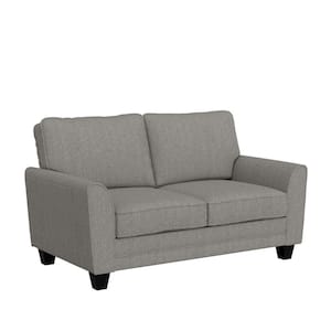 Daniel 63 in. Slope Arm Polyester Modern Rectangle Removable Cushions Loveseat Gray