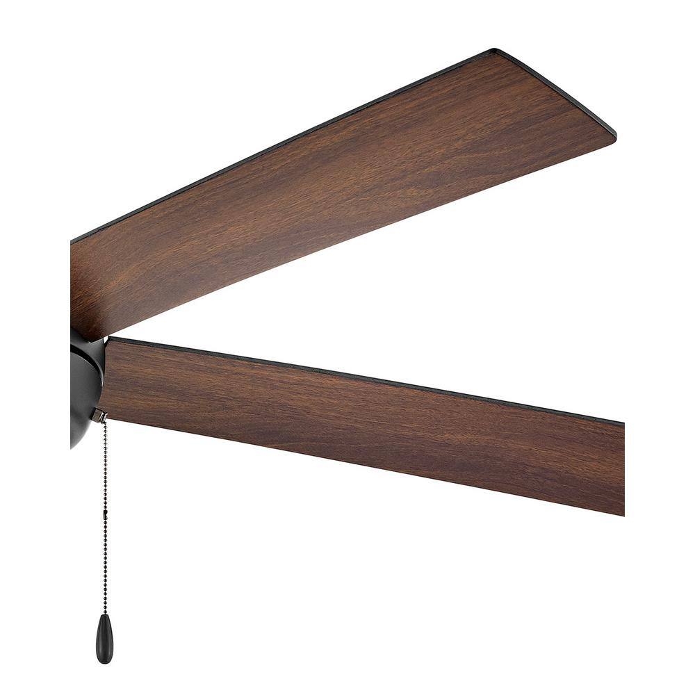 Matte Black 60" LED Ceiling Fan with Walnut Blades