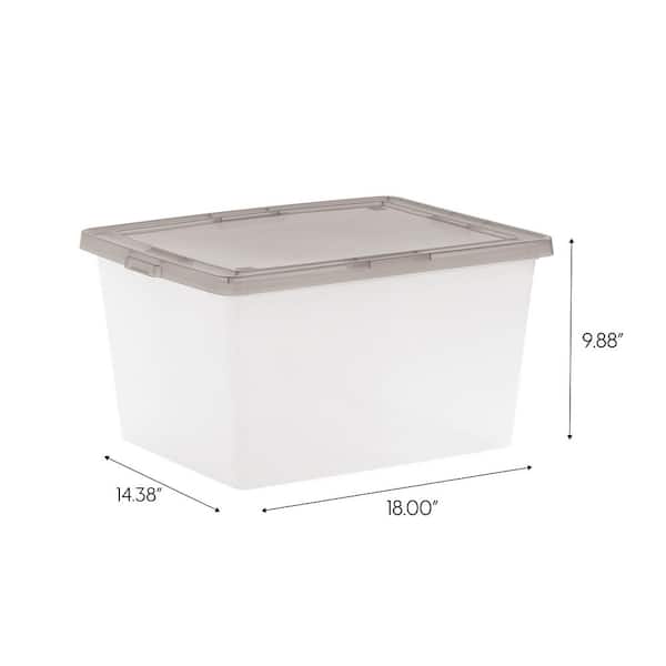 IRIS USA 4 Pack 24.5qt Plastic Storage Bin Tote Organizing Container with  Latching Lid,Clear