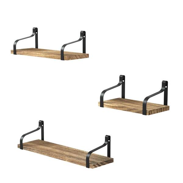 Winado 17 in. W x 5 in. D x 4 in. H Wood Decorative Wall Shelves (Set ...