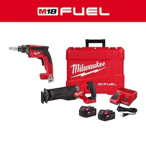 M18 FUEL 18-Volt Lithium-Ion Brushless Cordless SAWZALL Reciprocating Saw Kit with Drywall Screw Gun