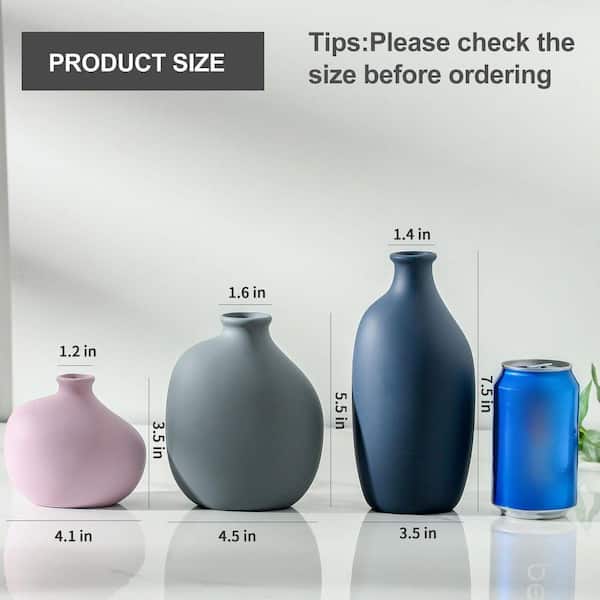 No.929 花瓶 7.5 in. Multi-Colored Ceramic Bottle Decorative Vase TN0159 - The