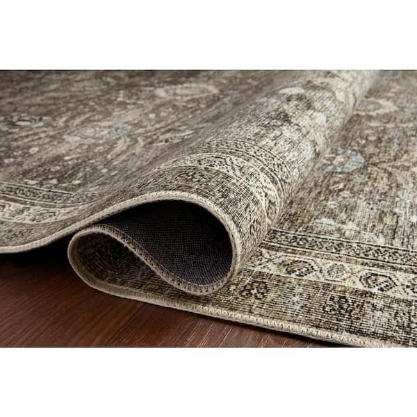 Layla Antique/Moss 2 ft. x 5 ft. Distressed Oriental Printed Area Rug