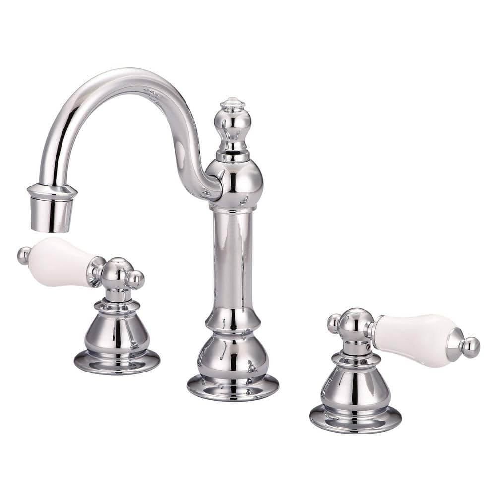 Vintage Classic 8 in. Widespread 2-Handle High Arc Bathroom Faucet with Pop-Up Drain in Triple Plated Chrome price history on PriceWatchPro