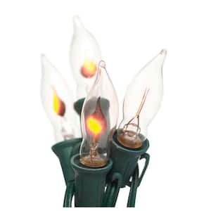 7-Light Clear Flicker Flame Old Fashioned Light Set