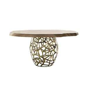 Danielle White Wood 63 in. Pedestal Dining Table (Seats 6)