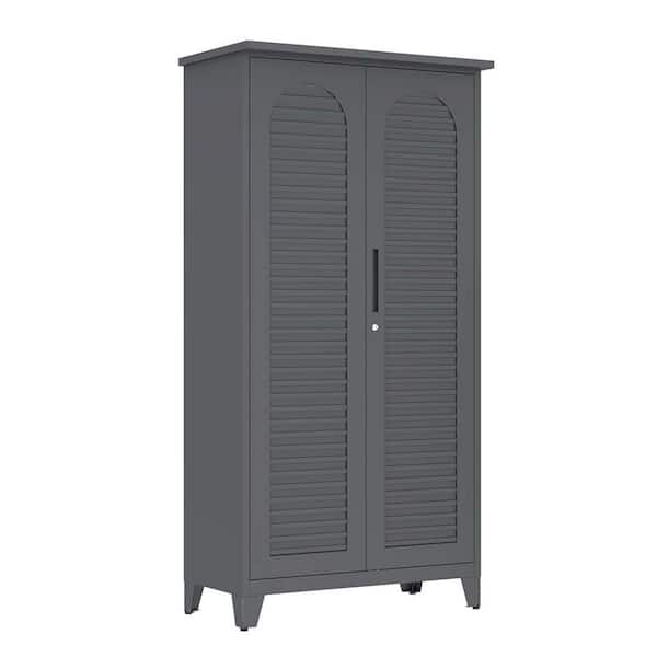 35 in. W x 17 in. D x 73 in. H Slate Metal Outdoor Storage Cabinet