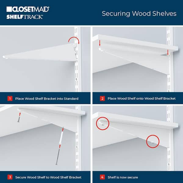 ClosetMaid ShelfTrack 14 in. D x 48.3 in. W x 47 in. H White Wood