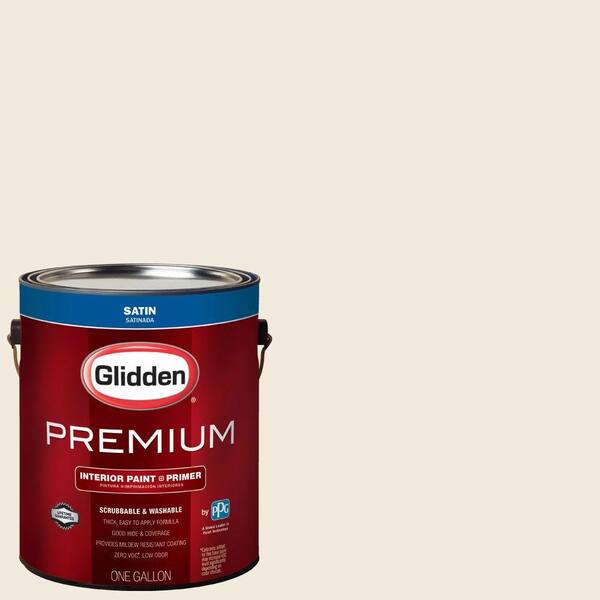 Glidden Premium 1 gal. #HDGWN41U Swiss Coffee Satin Interior Paint with Primer