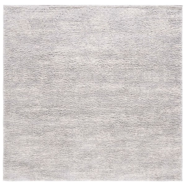 Berber Shag 8 ft. x 8 ft. Gray/Ivory 2-Toned Solid square Area Rug