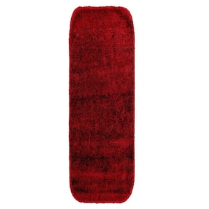Traditional Chili Pepper Red 22 in. x 60 in. Washable Bathroom Accent Rug