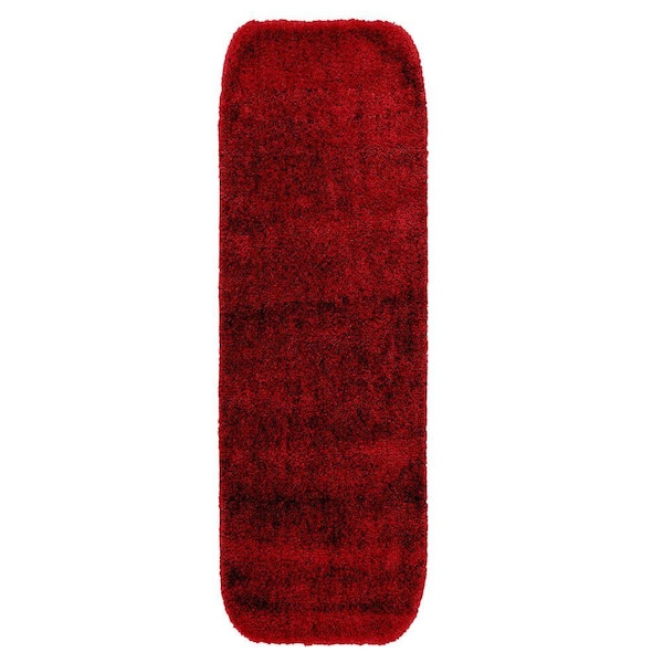 Garland Rug Traditional Chili Pepper Red 22 in. x 60 in. Washable Bathroom Accent Rug