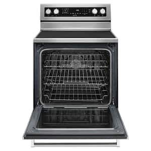 6.4 cu. ft. 5 Burner Element Electric Range with Self-Cleaning Convection Oven in Stainless Steel