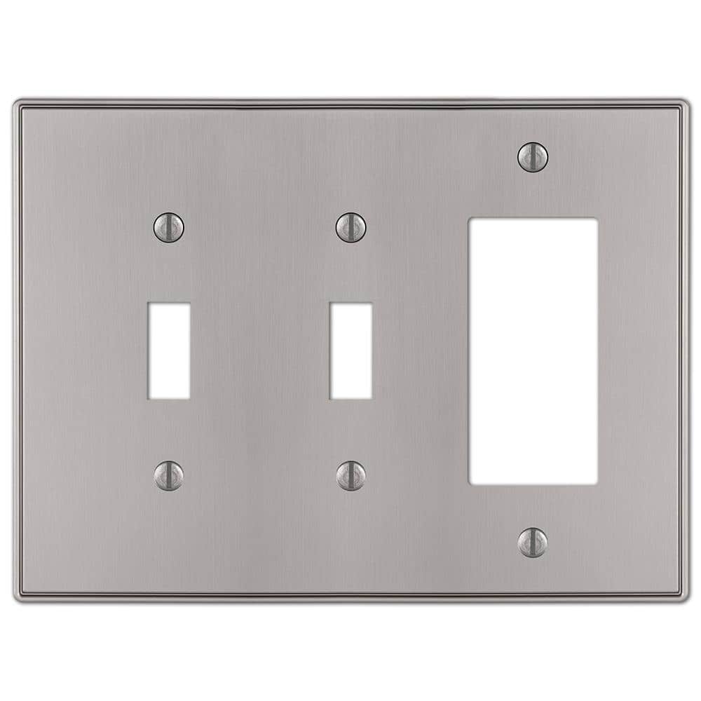 Ansley 3 Gang 2-Toggle and 1-Rocker Metal Wall Plate - Brushed Nickel price history on PriceWatchPro