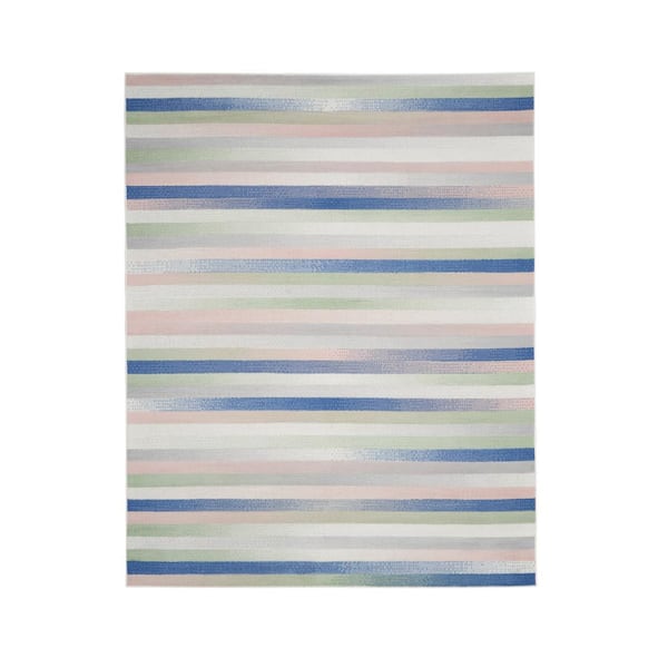 Nourison Whimsicle Ivory Multicolor 9 ft. x 12 ft. Geometric Contemporary Area Rug