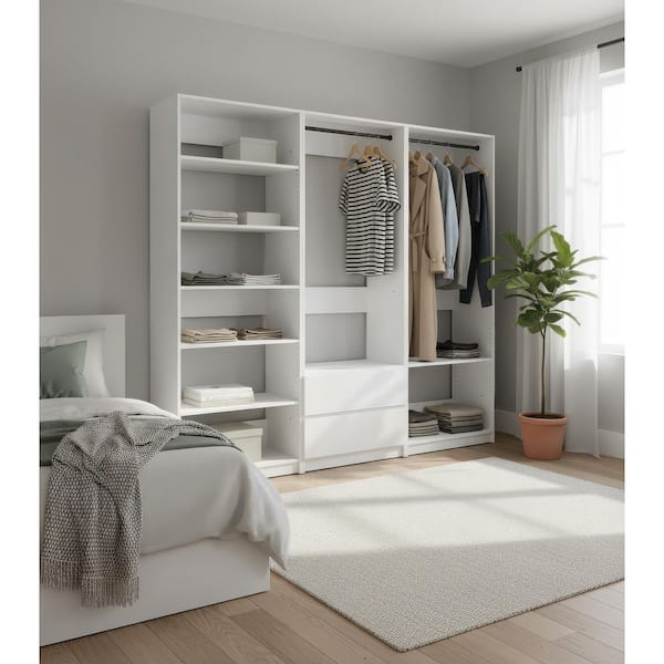 Klair Living Prosper 96 in. W White Tower System Freestanding