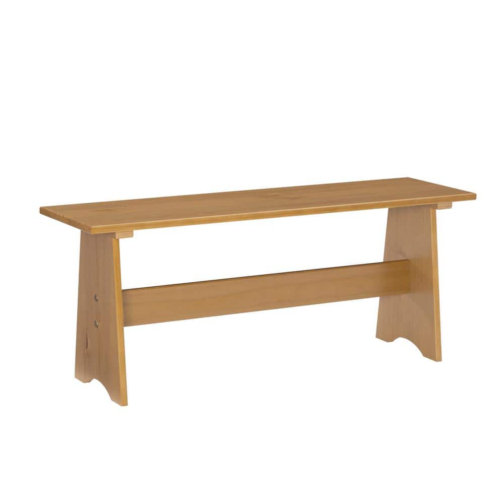 Linon Home Decor Faye Honey Backless Bench THD04215 The Home Depot   Honey Linon Home Decor Dining Benches Thd04215 64 1000 