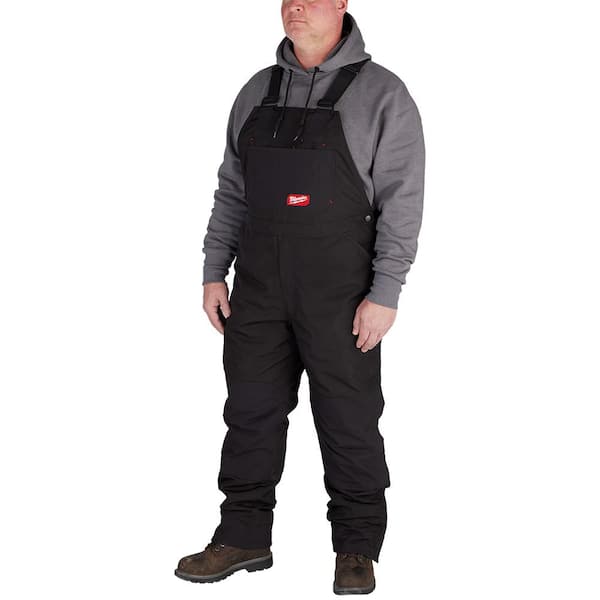 マー坊 Milwaukee Men's Medium Black FREEFLEX Insulated Bib Overalls