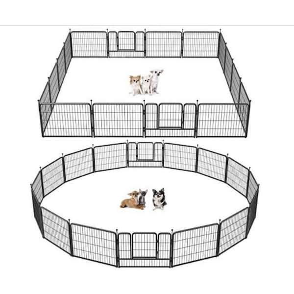 Angel Sar Around 0.0024513-Acre Metal Wireless Big Coverage Area Pet Fence Playpen for Dogs, 16-Panels