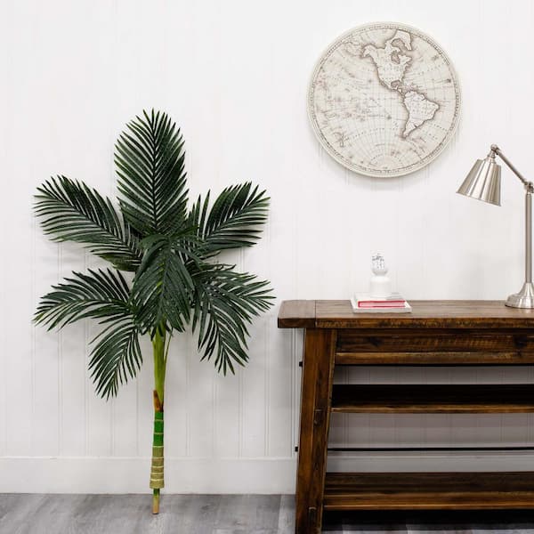 Nearly Natural 60 in. Green Artificial Golden Cane Palm Tree T4317