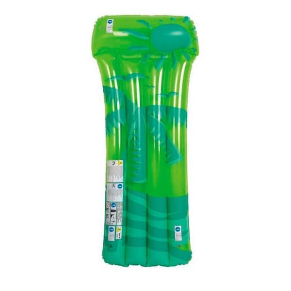 Pool Central 75 in. Lime and Seafoam Green Palm Tree Inflatable Air Mattress Float