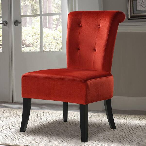 PRI Red Fabric Side Chair