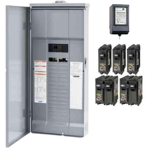 Homeline 200 Amp 30-Space 60-Circuit Outdoor Main Breaker Plug-On Neutral Load Center with Surge SPD - Value Pack