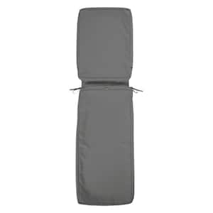Montlake FadeSafe 23 in. W x 74 in. L x 3 in. Thick Chaise Lounge Cushion Slip Cover in Light Charcoal