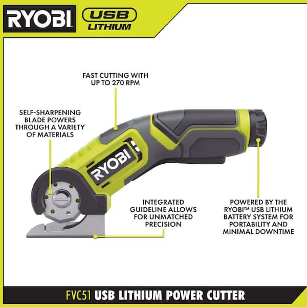 RYOBI USB Lithium Kit with Extra USB Lithium 2.0 Ah Rechargeable Batteries (2-Pack) - The Home