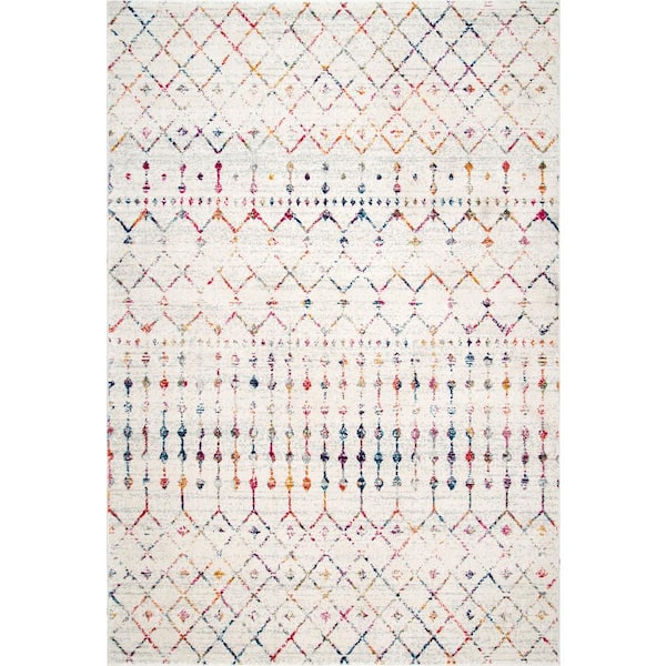 nuLOOM Blythe Modern Moroccan Trellis 10 ft. x 13 ft. Light Multi Area Rug