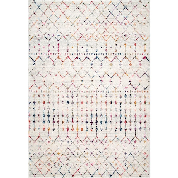nuLOOM Blythe Modern Moroccan Trellis 10 ft. x 14 ft. Light Multi Area Rug