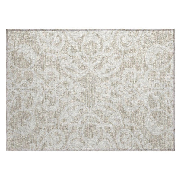 Chantille Machine Washable Indoor/Outdoor Abstract ACN973 Beige 1 ft. 8 in. x 2 ft. 6 in. Area Rug