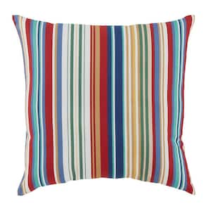 18 in. x 18 in. Happy Chili Stripe Outdoor Throw pillow
