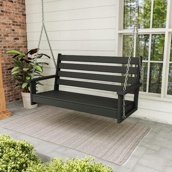 Grant Park 48 in. 2-Person Black HDPE Plastic Swing