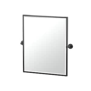 Reveal 24.38 in. W x 25 in. H Small Rectangular Framed Beveled Wall Bathroom Vanity Mirror in Matte Black