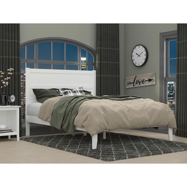 AFI NoHo 60-1/2 in. W White Queen Solid Wood Frame with Attachable Turbo USB Device Charger Platform Bed