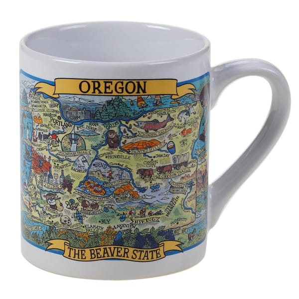 Certified International Oregon Souvenir 20 oz. Multicolored Stoneware Jumbo Mug (Set of 6)