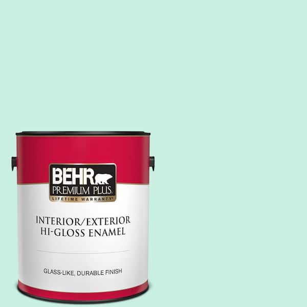 BEHR PREMIUM PLUS 1 gal. #P430-1 Summer House Hi-Gloss Enamel Interior/Exterior Paint