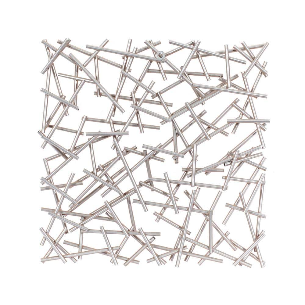 Copper and Silver Abstract Metal Wall Decor, 20" x 20"