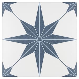 Stella Azul Encaustic 9-3/4 in. x 9-3/4 in. Porcelain Floor and Wall Tile (11.11 sq. ft. / case)