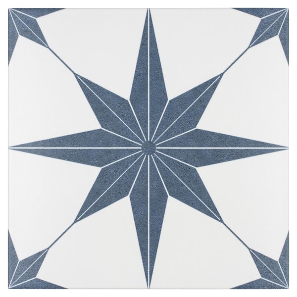 Merola Tile Stella Azul 9-3/4 in. x 9-3/4 in. Porcelain Floor and Wall Take Home Tile Sample