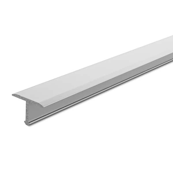 TrimMaster Satin Silver 1 in. x 98-1/2 in. Aluminum T-Shaped Tile ...