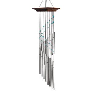 Signature Collection, Woodstock Mystic Spiral, 22 in. Turquoise Silver Wind Chime MST