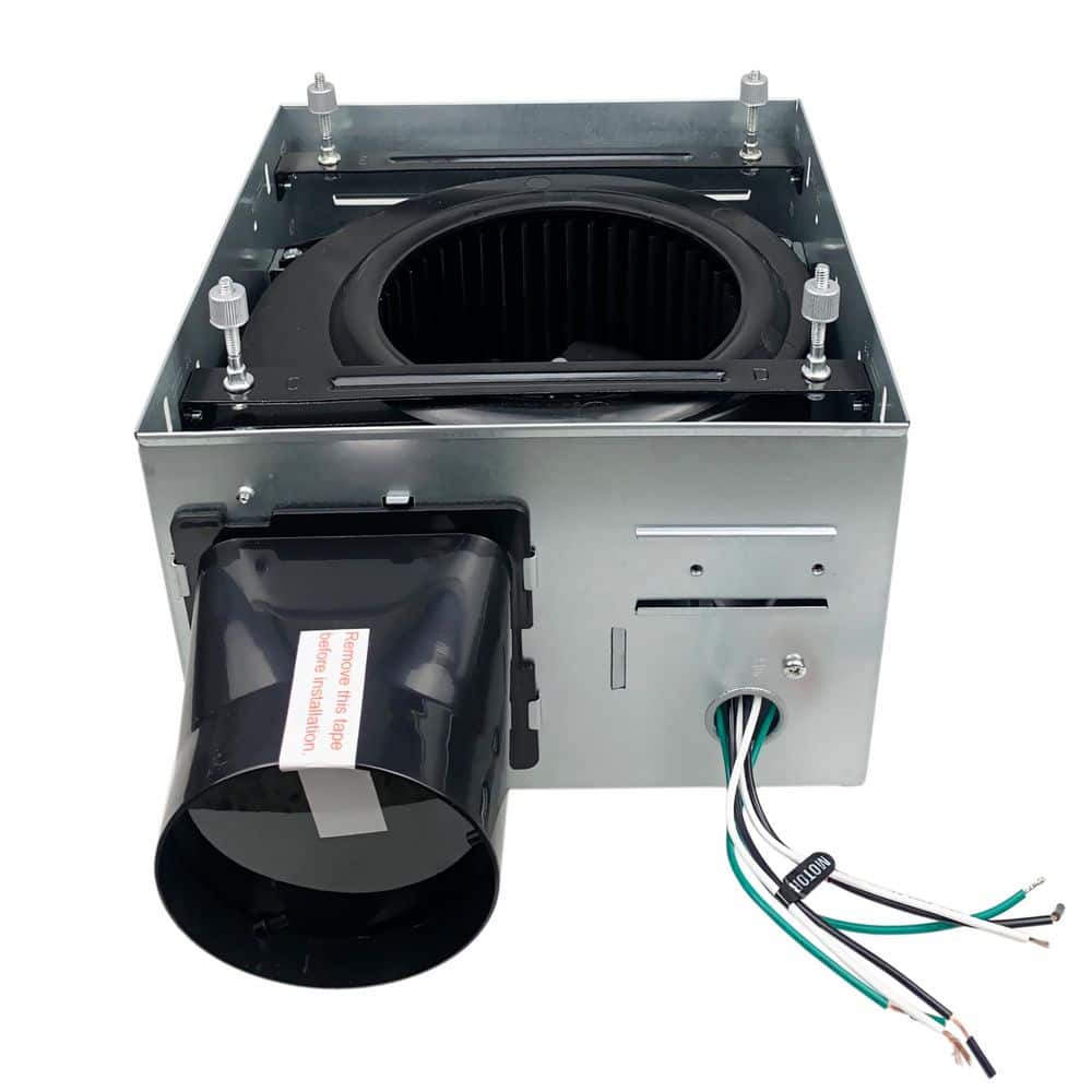 Matte Black Round LED Bathroom Exhaust Fan with Frosted Glass