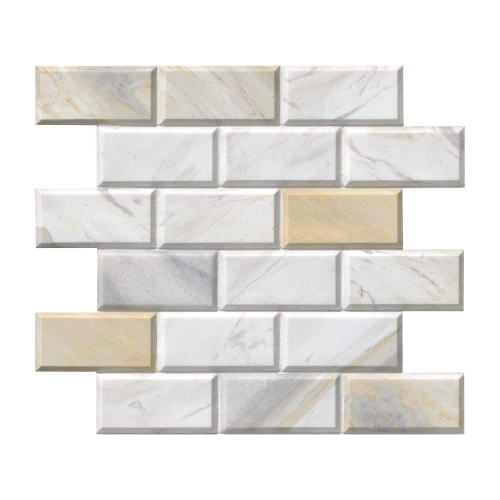 Take Home Sample - Athena Gold 6 in. x 6 in. x 10mm Honed Marble Mesh-Mounted Mosaic Wall Tile price history on PriceWatchPro