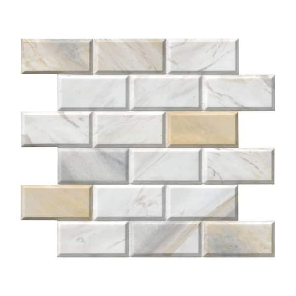 MSI Take Home Sample - Athena Gold 6 in. x 6 in. x 10mm Honed Marble Mesh-Mounted Mosaic Wall Tile