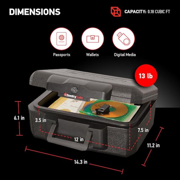 SentrySafe 0.18 cu. ft. Fire Safe Chest 1200 - The Home Depot
