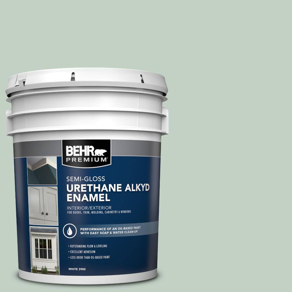 BEHR PREMIUM 5 gal. PPU1113 Frosted Jade Urethane Alkyd SemiGloss