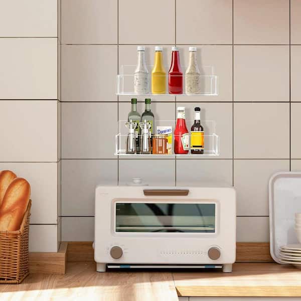 9 in. 4 Pack Acrylic Door Mount Spice Rack